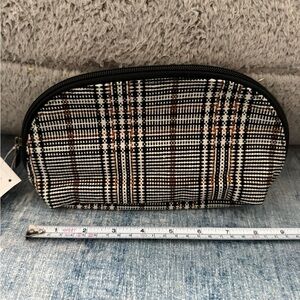 Thirty-One Black and White Plaid Cosmetic Bag